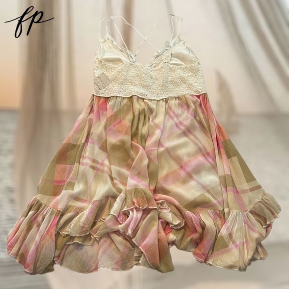 **SOLD** FREE PEOPLE Adella Sleeveless Printed Mini Slip Dress in Ivory NWT - Picture 12 of 16